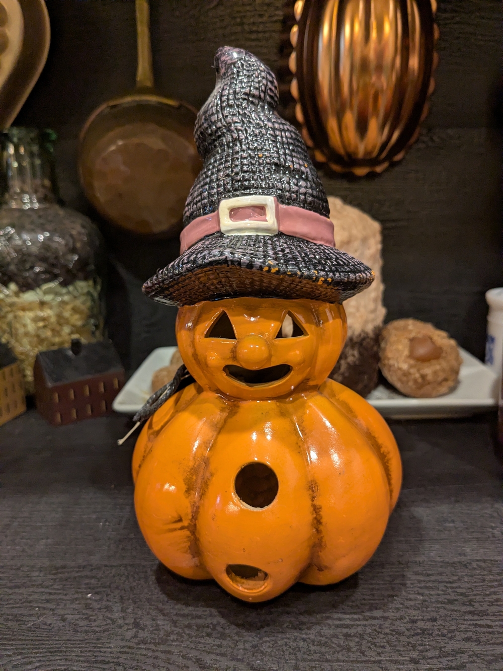 Pumpkin Man With Witch Hat - Potpourri Filled